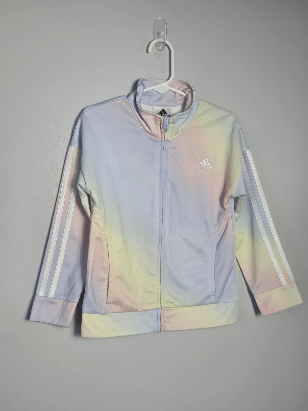 adidas Toddler Girls Pastel Tie Dye Watercolor Track Jacket Kids Size 4